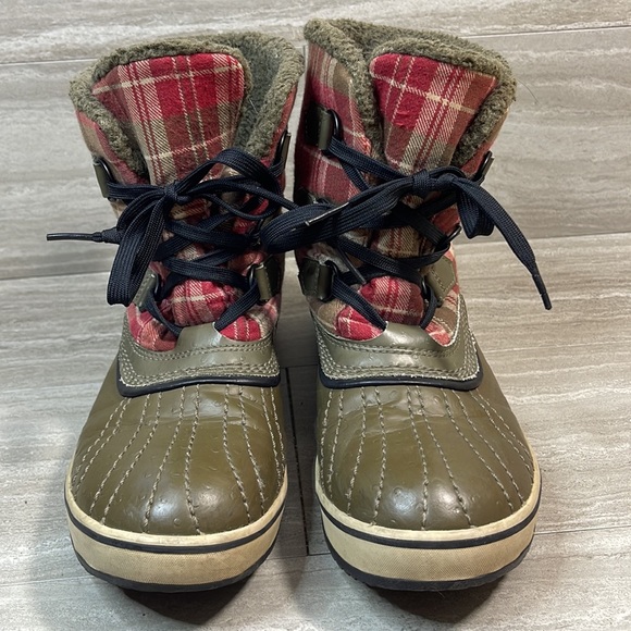 Sorel Tivoli Plaid Waterproof Short Duck Boots Womens Size 9 - Picture 3 of 12